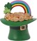 St Patricks Day Figurines Statue - Desktop Figurines Saint Patricks Day Irish Lucky Leprechaun Shamrock Hat Table Decor Resin Tabletop Figurine Green Clover Holiday Decorations Indoor 3.5x3.7x4 inch